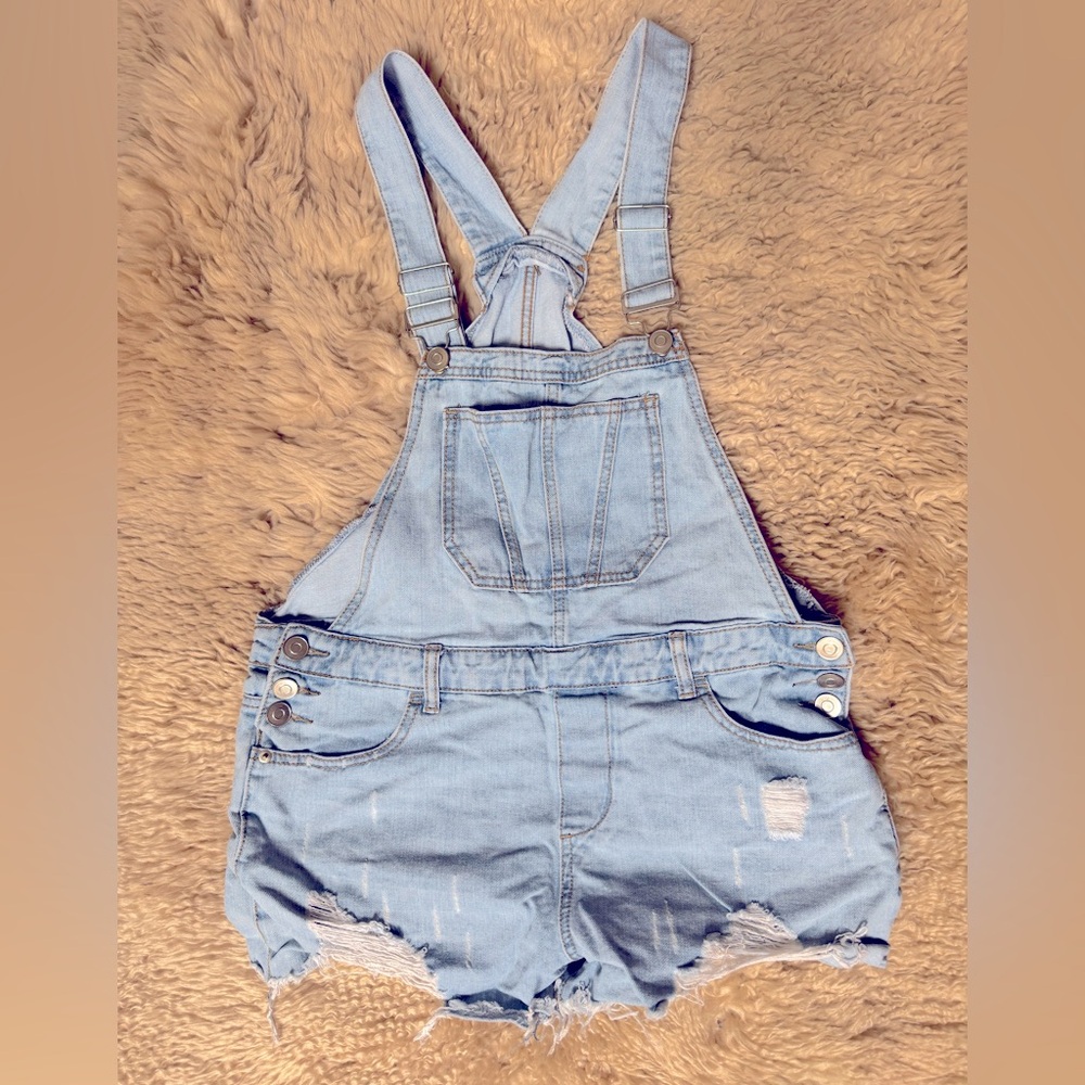 Hot Kiss Jean Overall Shorts size 8